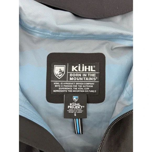 Kuhl Projekt Jacket Mens Small Black Waterproof Hooded Stretch Windbreaker - Picture 4 of 13